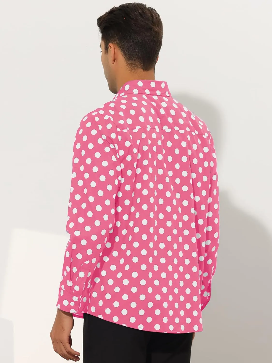 Lars Amadeus Polka Dots Dress Shirt for Men's Button Down Long Sleeve Casual Business Shirts