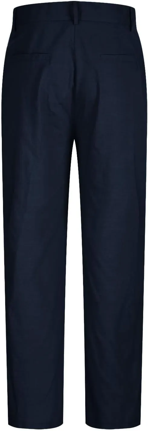 Linen Pants Men Summer Button Dress Pants Solid Color Straight Leg Beach Pants Cotton Loose Trousers with Pockets