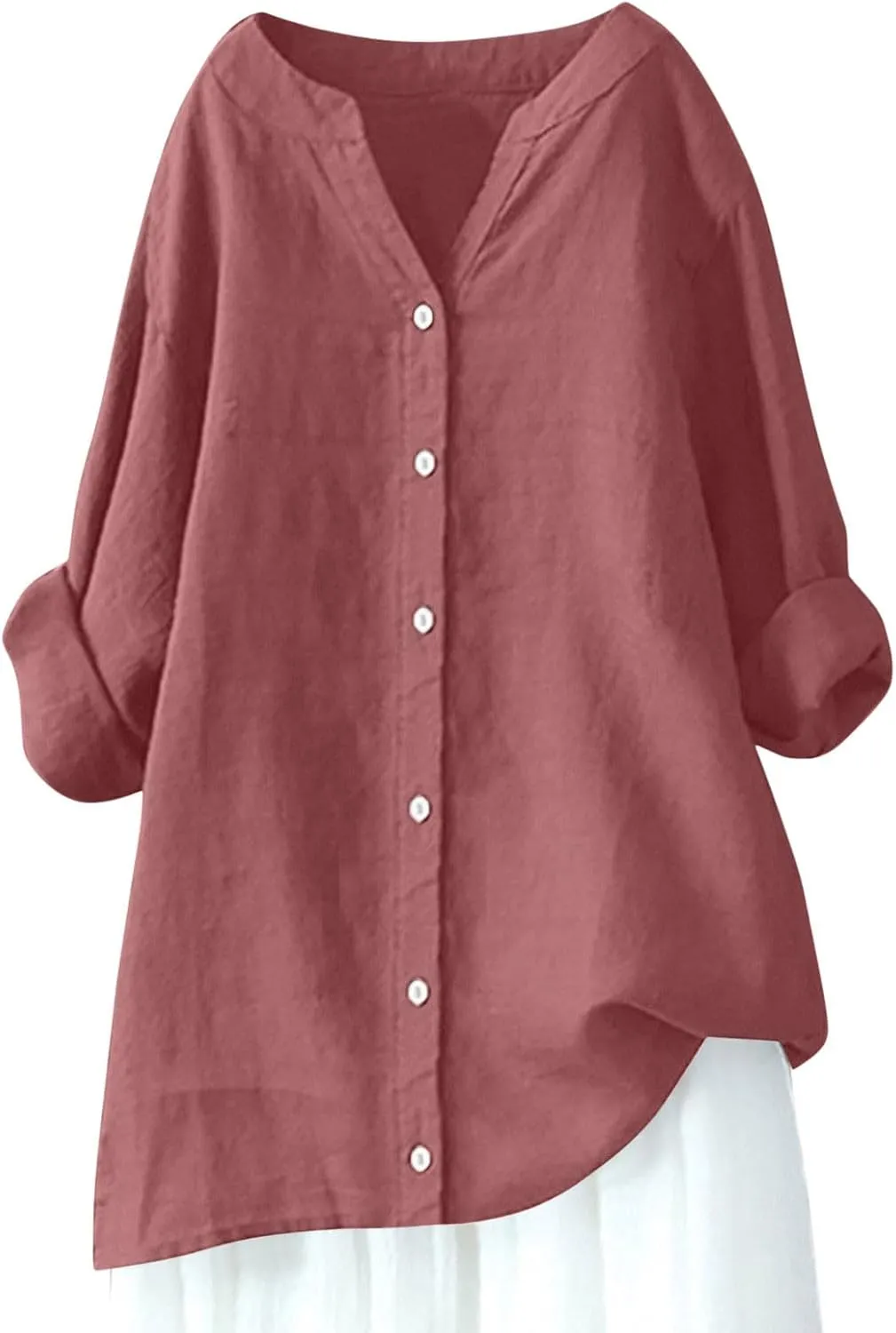 Linen Shirt for Women Breathable Tops Loose Crewneck Tops Womens Daily t Shirts 2025 Summer Shirts for Women