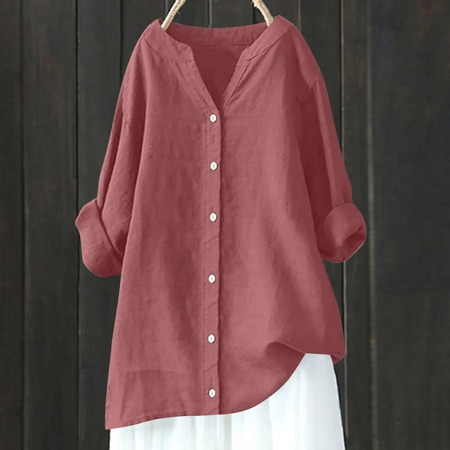 Linen Shirt for Women Breathable Tops Loose Crewneck Tops Womens Daily t Shirts 2025 Summer Shirts for Women