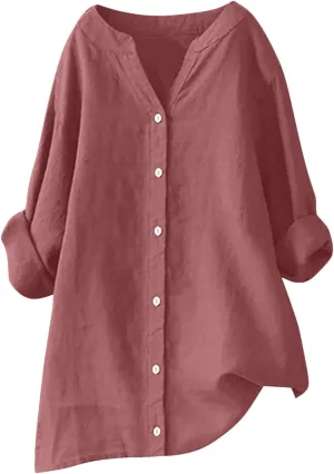 Linen Shirt for Women Breathable Tops Loose Crewneck Tops Womens Daily t Shirts 2025 Summer Shirts for Women