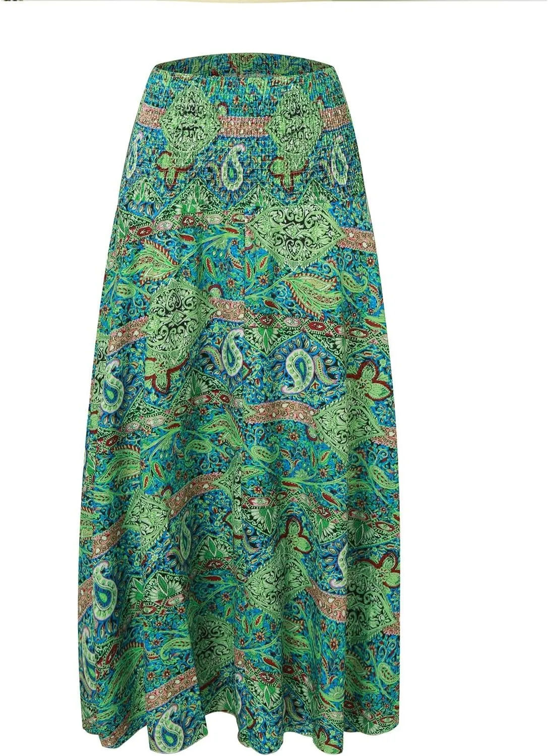 Long Skirts for Women Summer Bohemian Lace Up Floral Print Flowy Long Skirt Beach Casual Maxi Skorts Vacation