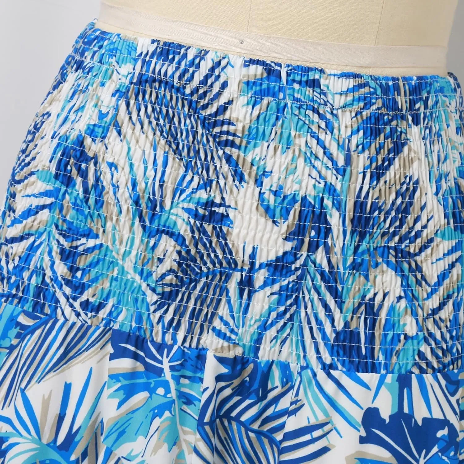 Long Skirts for Women Summer Bohemian Lace Up Floral Print Flowy Long Skirt Beach Casual Maxi Skorts Vacation