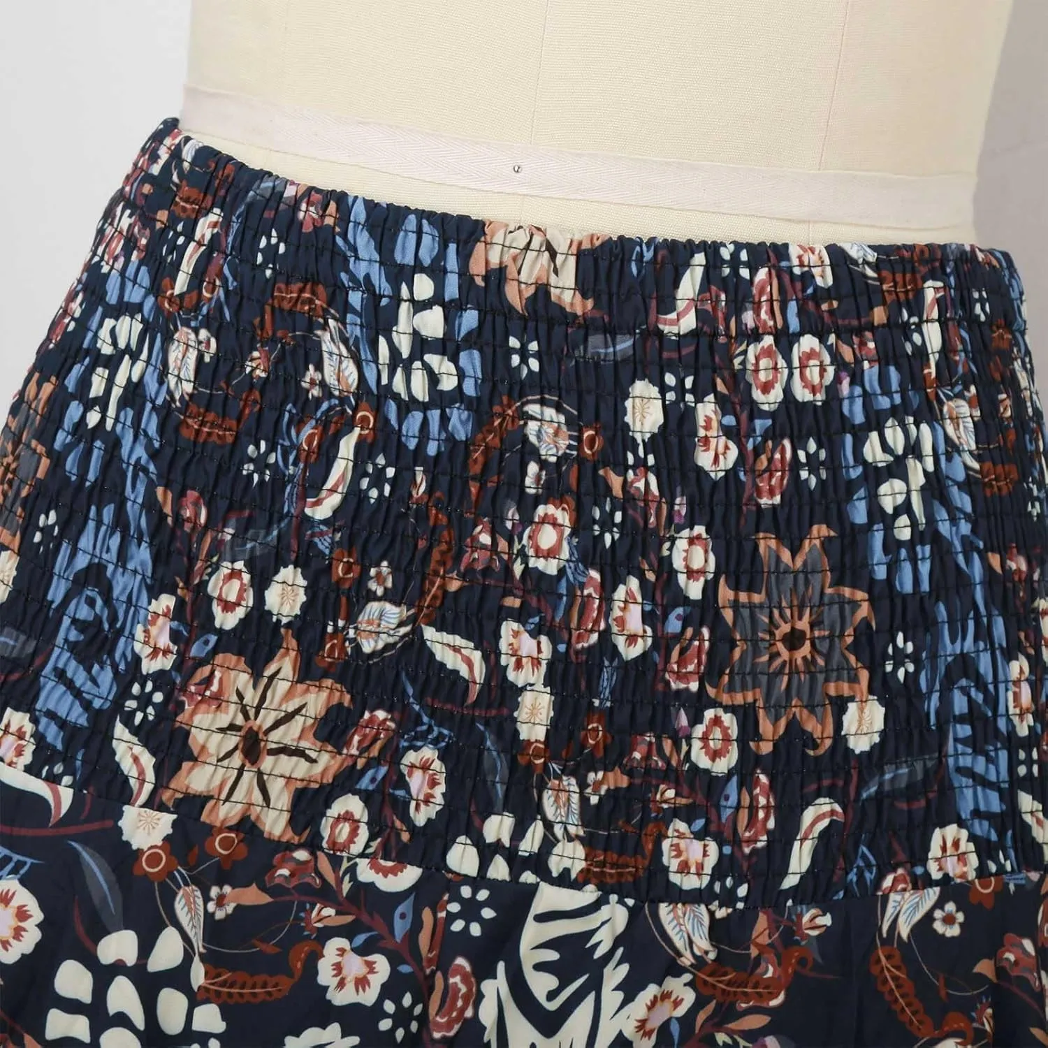 Long Skirts for Women Summer Bohemian Lace Up Floral Print Flowy Long Skirt Beach Casual Maxi Skorts Vacation