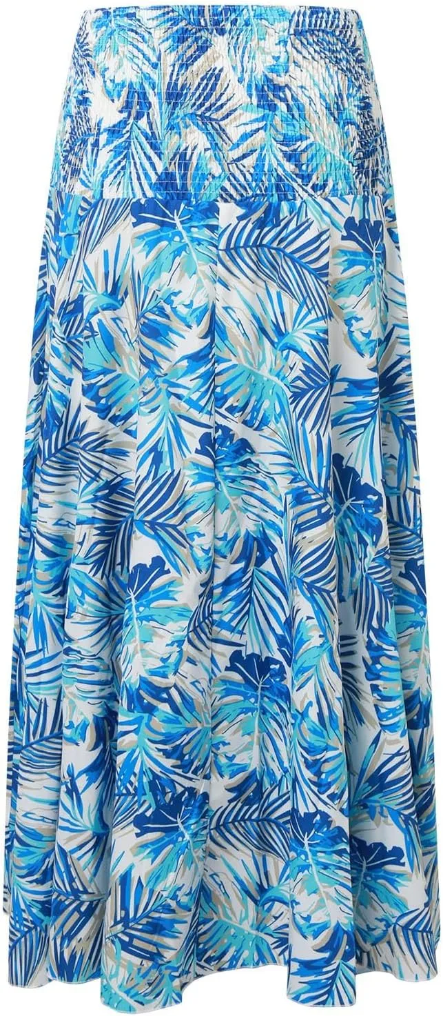 Long Skirts for Women Summer Bohemian Lace Up Floral Print Flowy Long Skirt Beach Casual Maxi Skorts Vacation