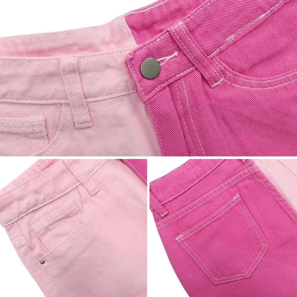 LONGBIDA Baggy Jeans for Women High Waisted Y2K Stretch Wide Leg Straight Jeans Casual Boyfriend Denim Pants