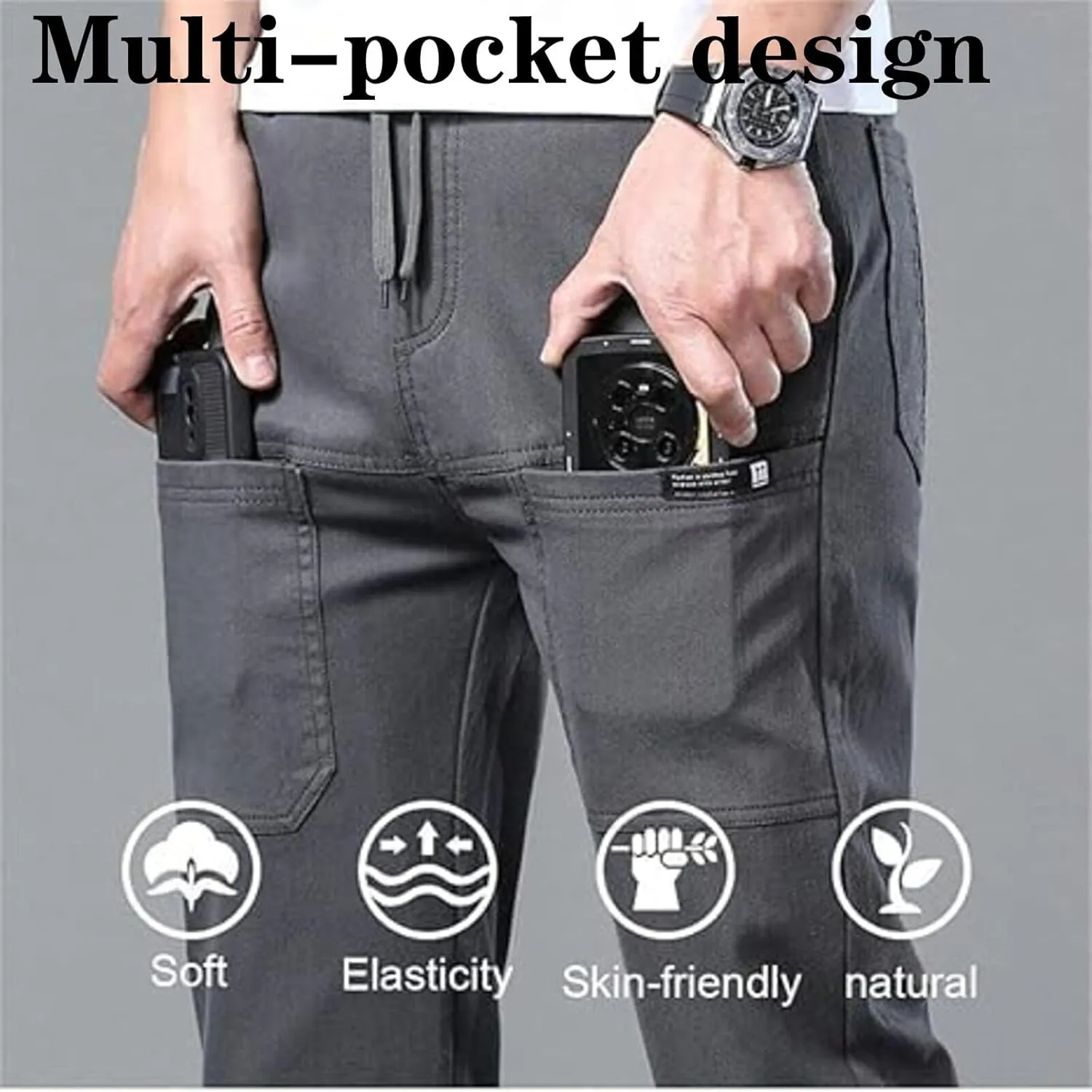 Manzera Stretch Cargo Pants, High Stretch Multi-Pocket Cargo Pants, Casual and Comfortable Cargo Pants