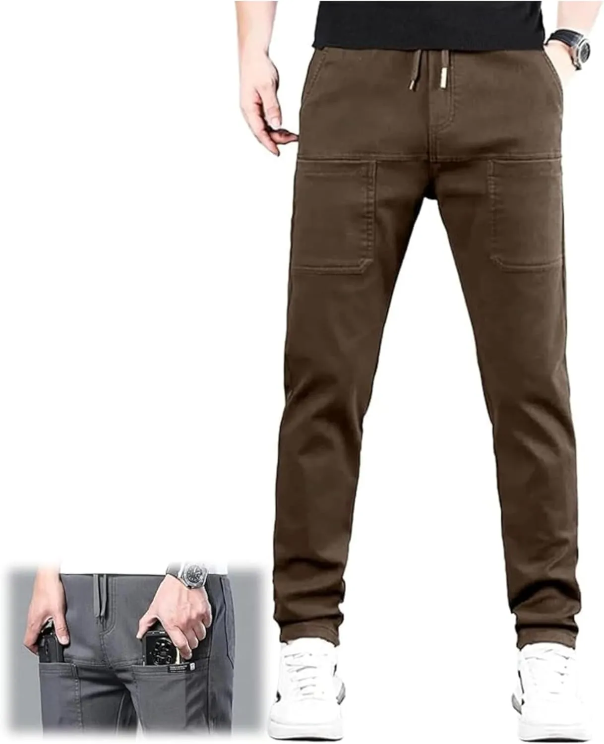 Manzera Stretch Cargo Pants Men, Multipants - High Stretch Multi-Pocket Durable Cargo Pants, Mencomfy Cargo Pants