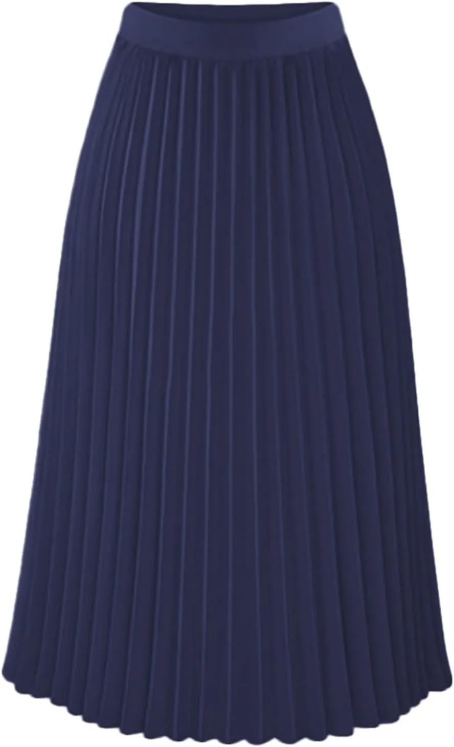 Maxi Skirts for Women Summer Casual Elastic High Waisted Pleated Skirt Flowy Solid Color Chiffon Swing A Line Skirt
