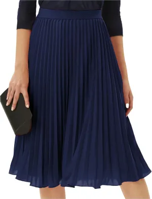 Maxi Skirts for Women Summer Casual Elastic High Waisted Pleated Skirt Flowy Solid Color Chiffon Swing A Line Skirt