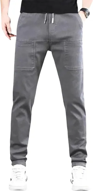 Men Cargo Pants with Pockets,Multi Pocket Cargo Pants for Men,Multipants,Stretch Cargo Pants (Light Gray,L)