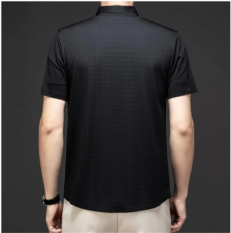 Men Summer Short Sleeve Shirt Solid Color Comfortable Breathable Lightweight Versatile Casual Shirts for Men