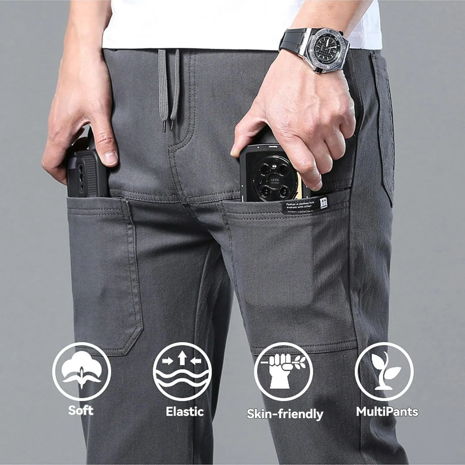 Mencomfy Cargo Pants - Manzera Stretch Cargo Pants, Men's High Stretch Multi-Pocket Durable Cargo Pants