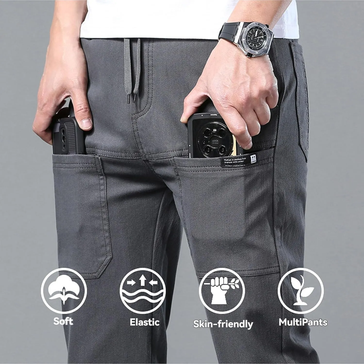 Mencomfy Cargo Pants, MultiPants - High Stretch Multi-Pocket Durable Cargo Pants for Men, Manzera Cargo Pants