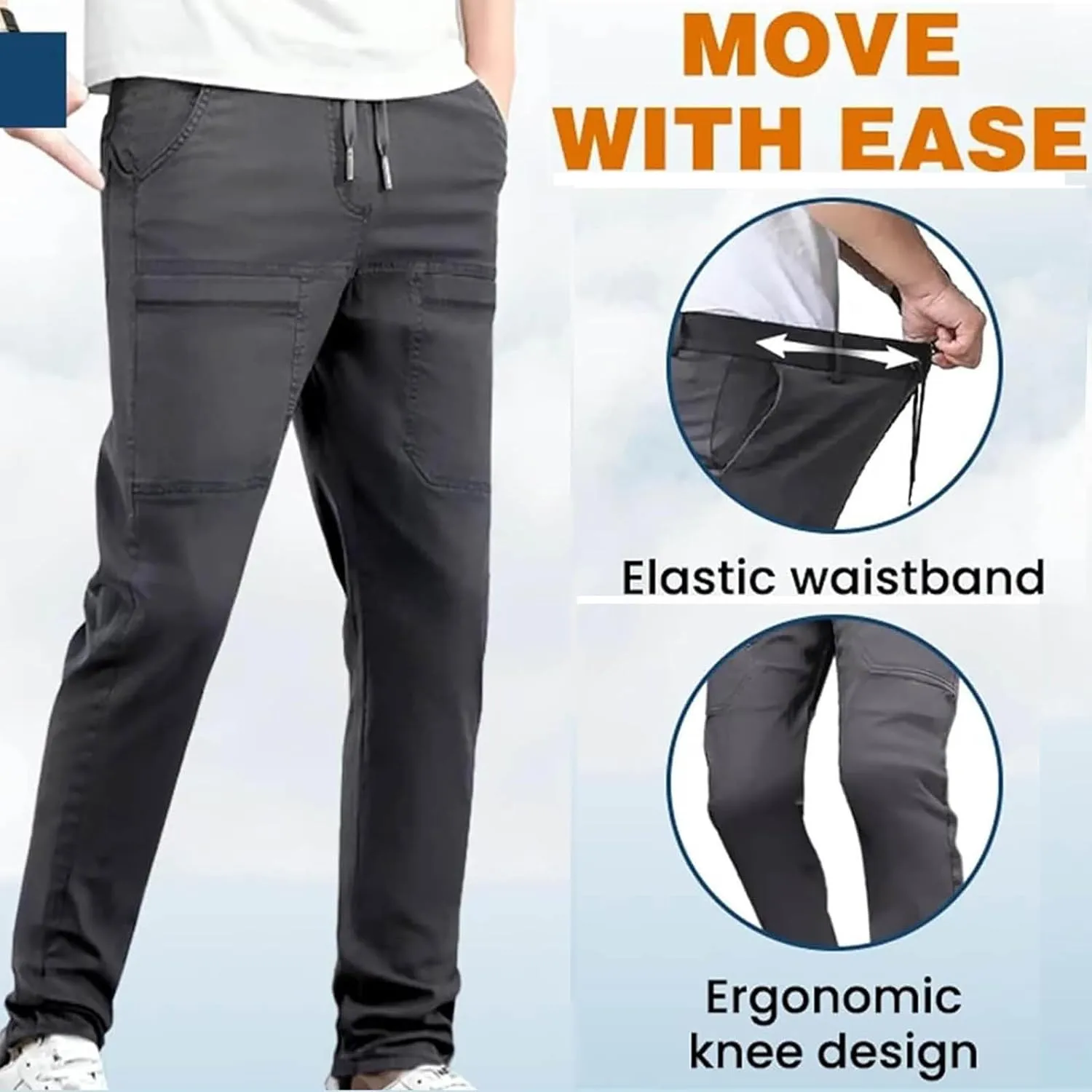 Mencomfy Cargo Pants, Multipants - High Stretch Multi-Pocket Durable Cargo Pants, Waterproof Manzera Cargo Pants