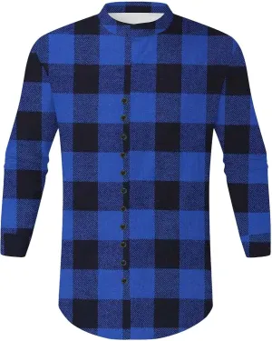 Mens Casual Button Down Shirts Lightweight Flannel Plaid Shirt Jacket Stretch Long Sleeve Checkered Business Shirts