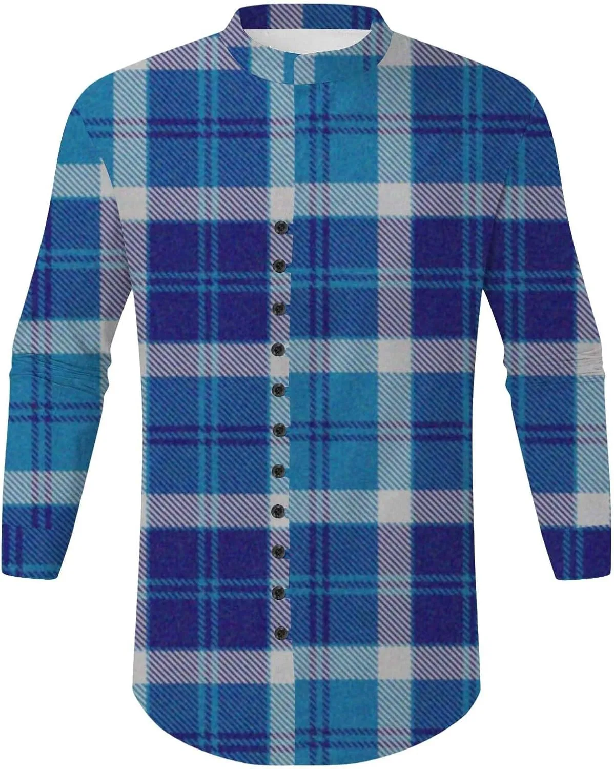 Mens Casual Button Down Shirts Lightweight Flannel Plaid Shirt Jacket Stretch Long Sleeve Checkered Business Shirts