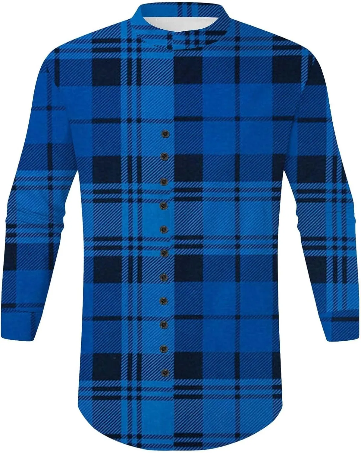 Mens Casual Button Down Shirts Lightweight Flannel Plaid Shirt Jacket Stretch Long Sleeve Checkered Business Shirts