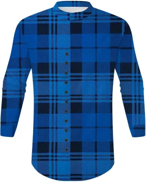 Mens Casual Button Down Shirts Lightweight Flannel Plaid Shirt Jacket Stretch Long Sleeve Checkered Business Shirts