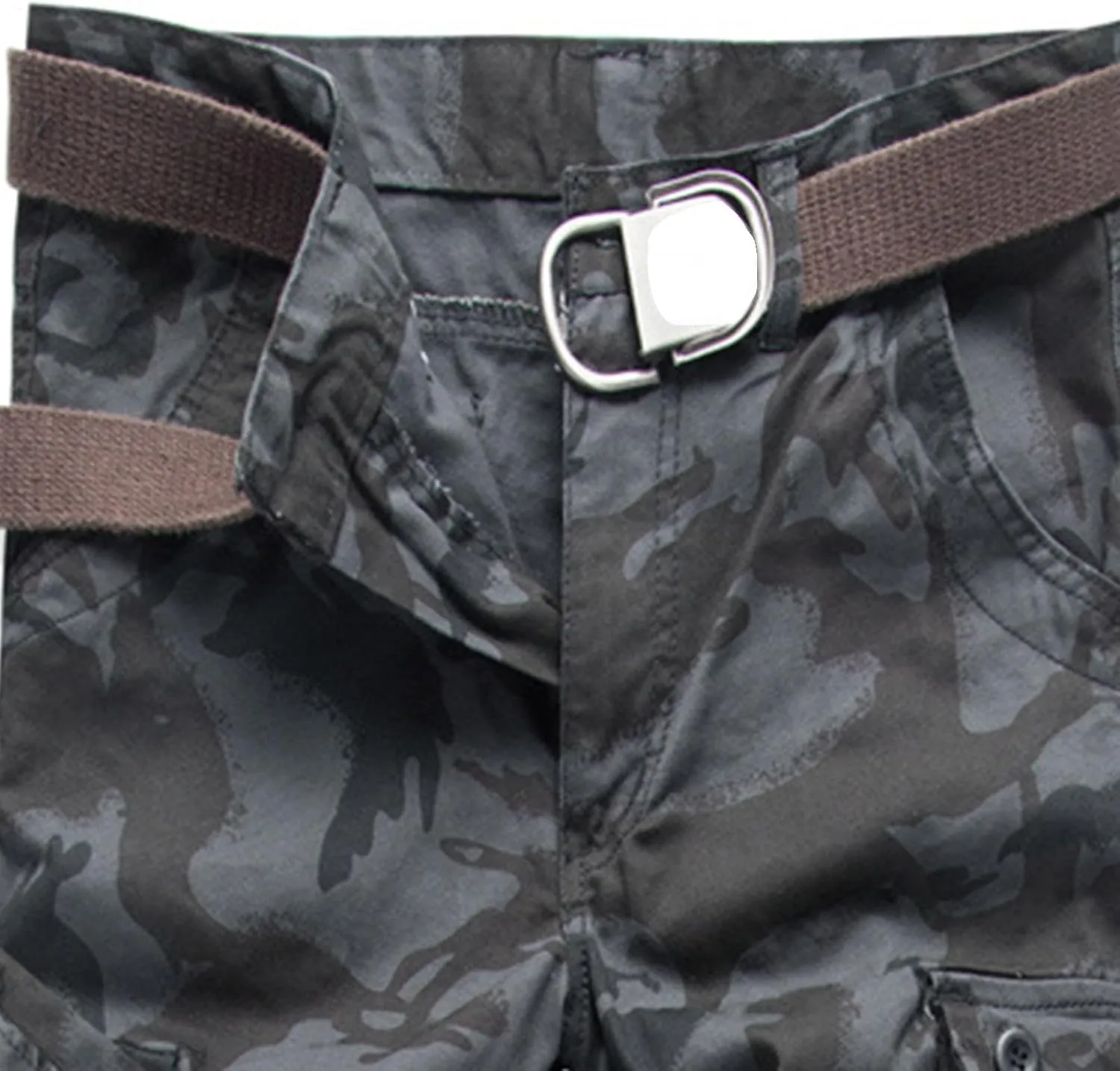 Men's Casual Cargo Pants Zipper Middle Waist Denim Long Pants Mens Loose Cargo Pants Men's Camo Cargo Pants