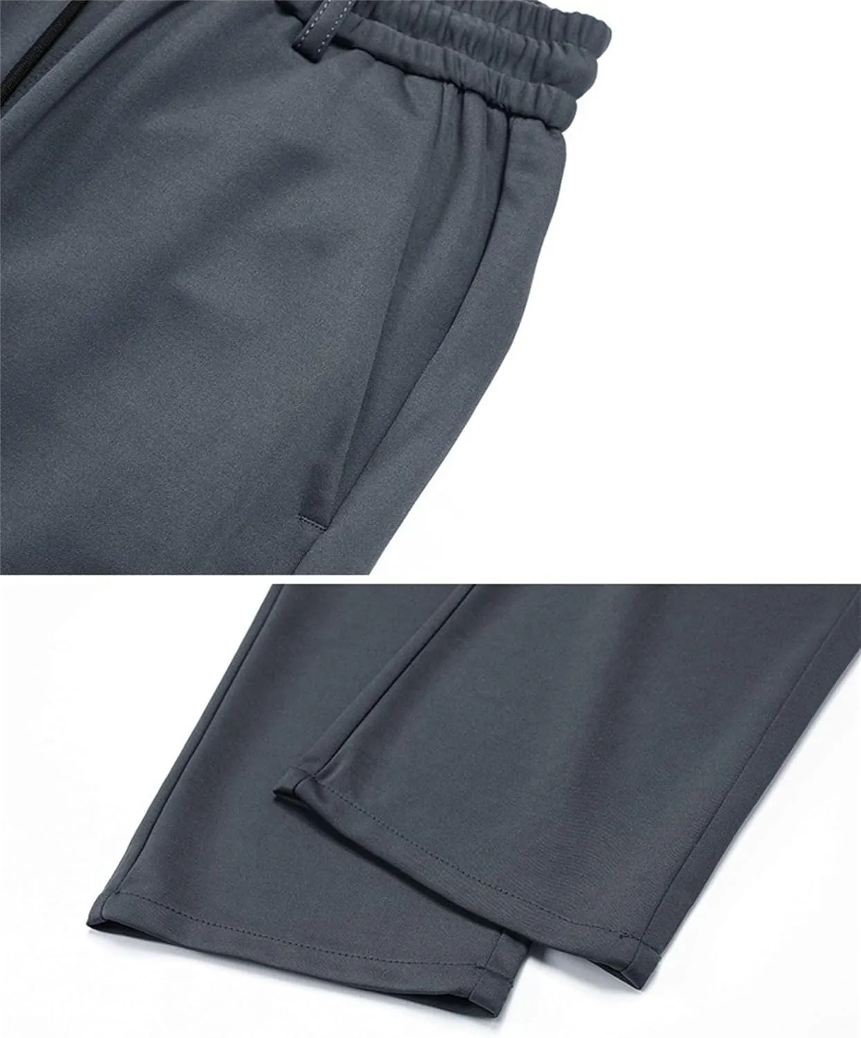 Men's Chino Pants Elastic Waist Drawstring Casual Trouser Winter Straight-Legs Loose Beach Yoga Pants
