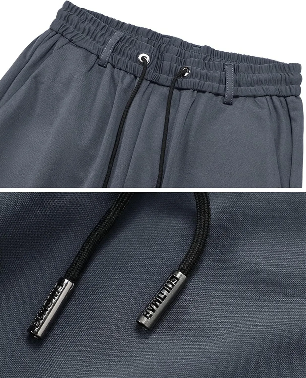 Men's Chino Pants Elastic Waist Drawstring Casual Trouser Winter Straight-Legs Loose Beach Yoga Pants