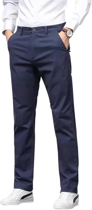Men's Classic Stretch Dress Pants Slim Fit Skinny Suit Pants