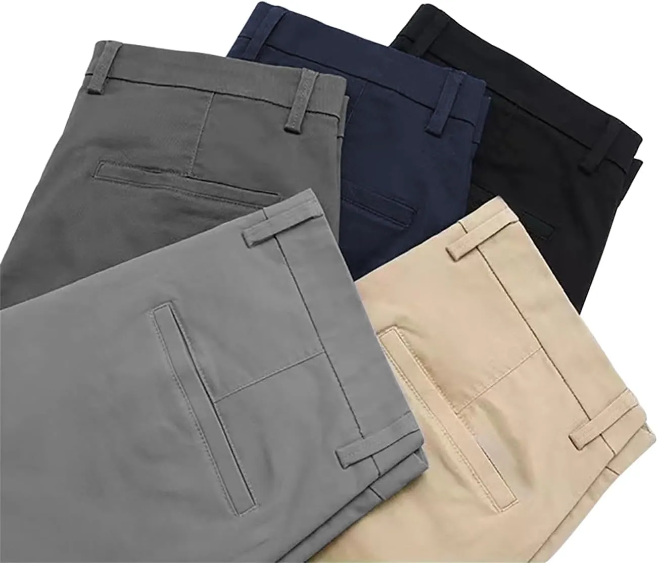 Men's Classic Stretch Dress Pants Slim Fit Skinny Suit Pants