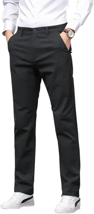Men's Classic Stretch Dress Pants Slim Fit Skinny Suit Pants