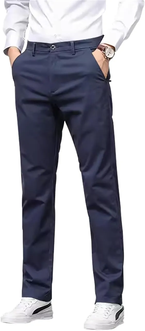 Men's Classic Stretch Dress Pants Slim Fit Skinny Suit Pants