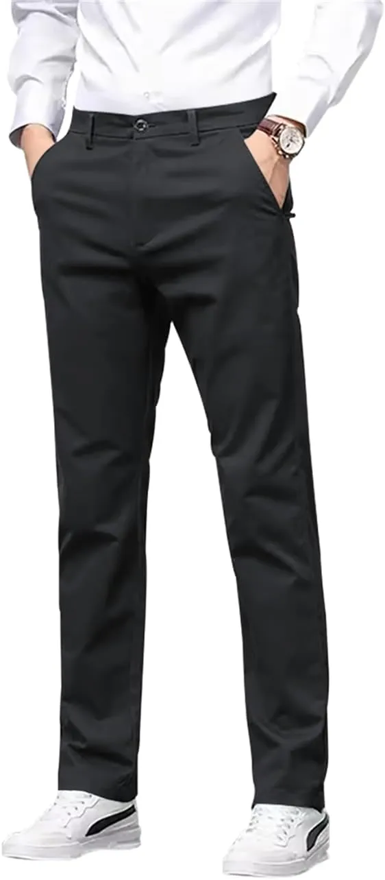 Men's Classic Stretch Dress Pants Slim Fit Skinny Suit Pants