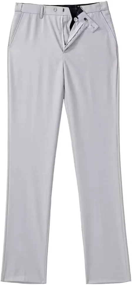 Mens Dress Pants Formal Slim Fit Tuxedo Expandable Waist Flat Front Slacks Pant for Men Groomsmen Business Work Classic