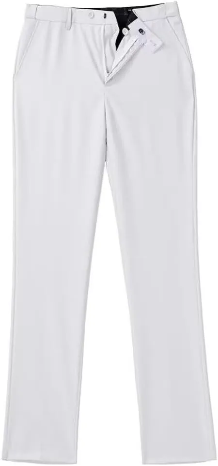 Mens Dress Pants Formal Slim Fit Tuxedo Expandable Waist Flat Front Slacks Pant for Men Groomsmen Business Work Classic