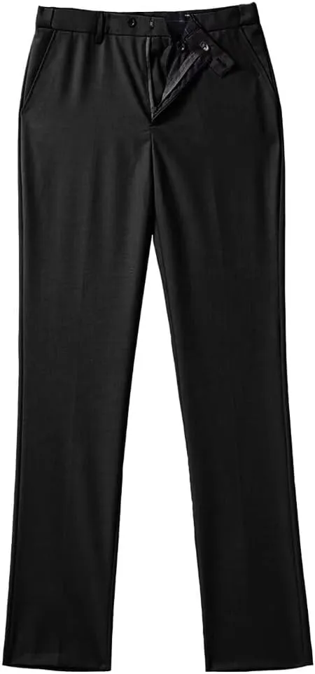 Mens Dress Pants Formal Slim Fit Tuxedo Expandable Waist Flat Front Slacks Pant for Men Groomsmen Business Work Classic