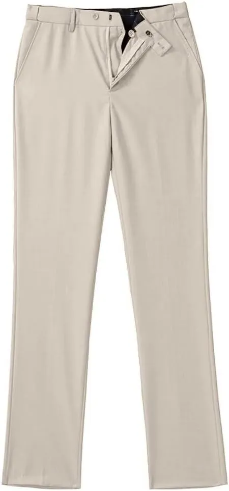Mens Dress Pants Formal Slim Fit Tuxedo Expandable Waist Flat Front Slacks Pant for Men Groomsmen Business Work Classic