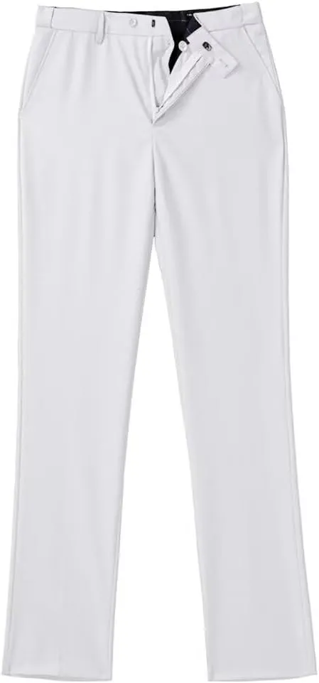 Mens Dress Pants Formal Slim Fit Tuxedo Expandable Waist Flat Front Slacks Pant for Men Groomsmen Business Work Classic