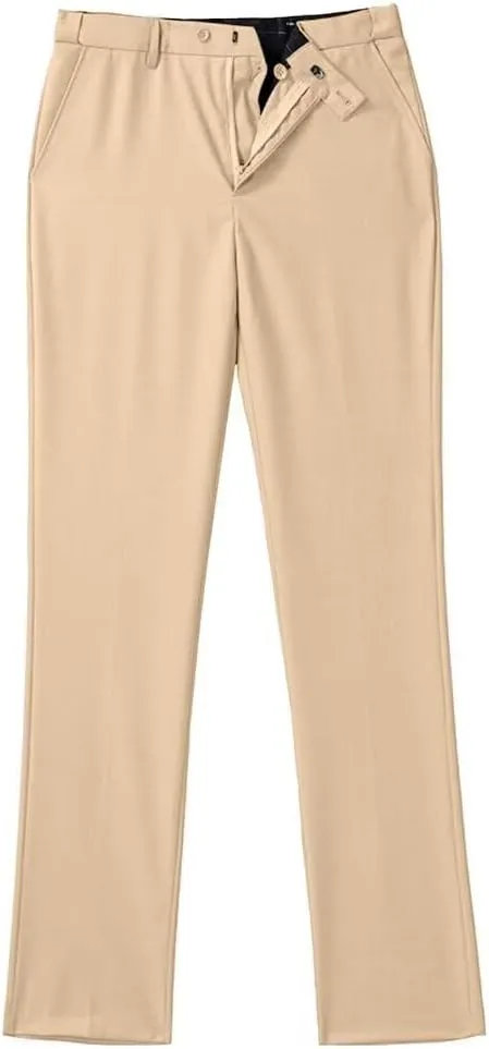 Mens Dress Pants Formal Slim Fit Tuxedo Expandable Waist Flat Front Slacks Pant for Men Groomsmen Business Work Classic