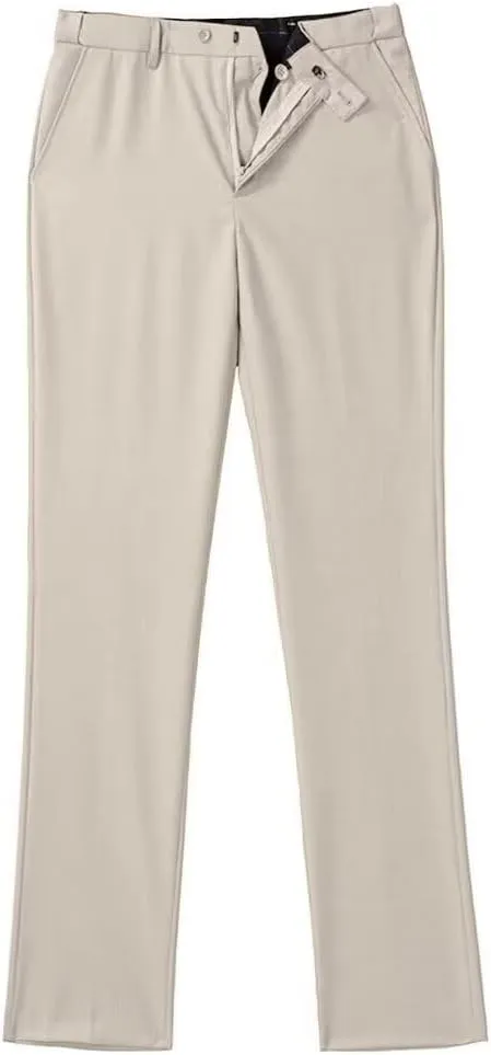 Mens Dress Pants Formal Slim Fit Tuxedo Expandable Waist Flat Front Slacks Pant for Men Groomsmen Business Work Classic