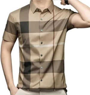 Men's Fashion Summer Short Sleeve Shirt Business Casual Shirts for Men Clothes