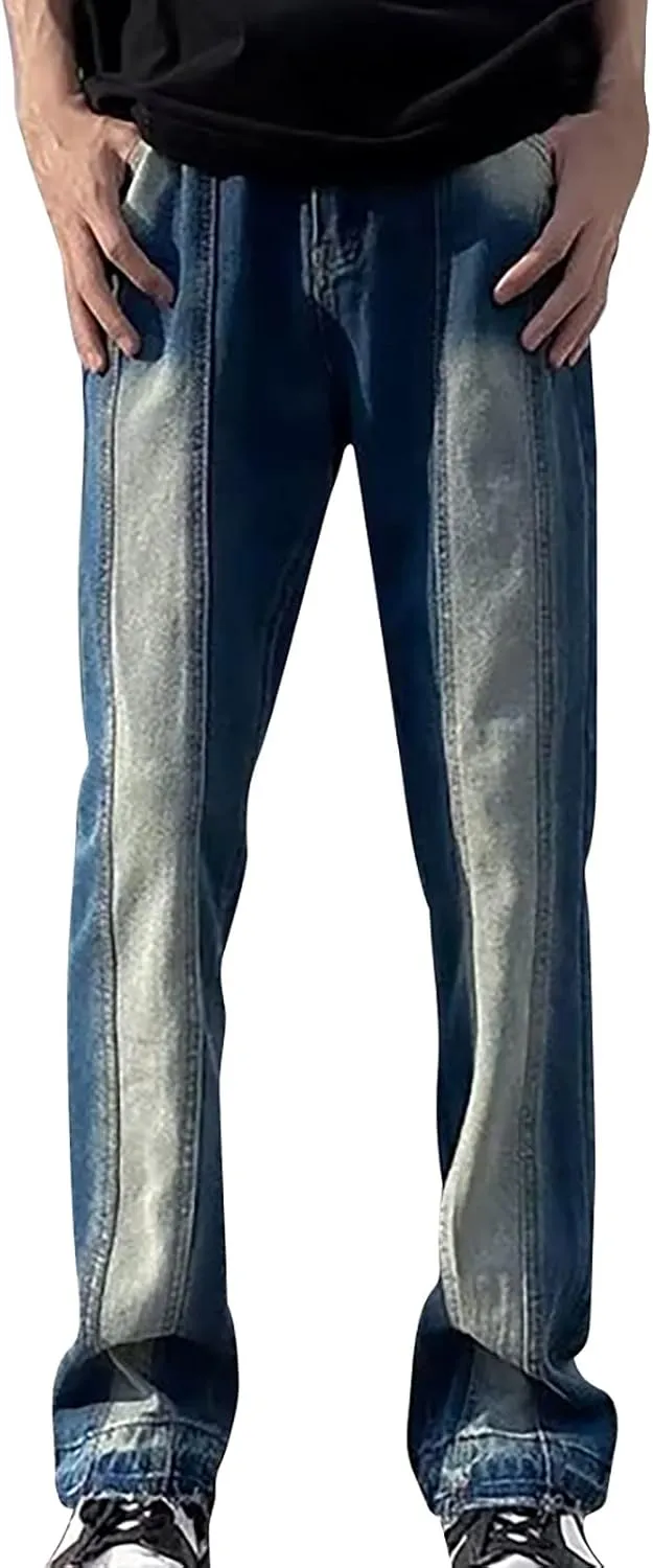 Mens Jeans Comfort Stretch Denim Straight Leg Relaxed Fit Jeans for Men Fit Cotton Jean Jean Pants for Men Mens