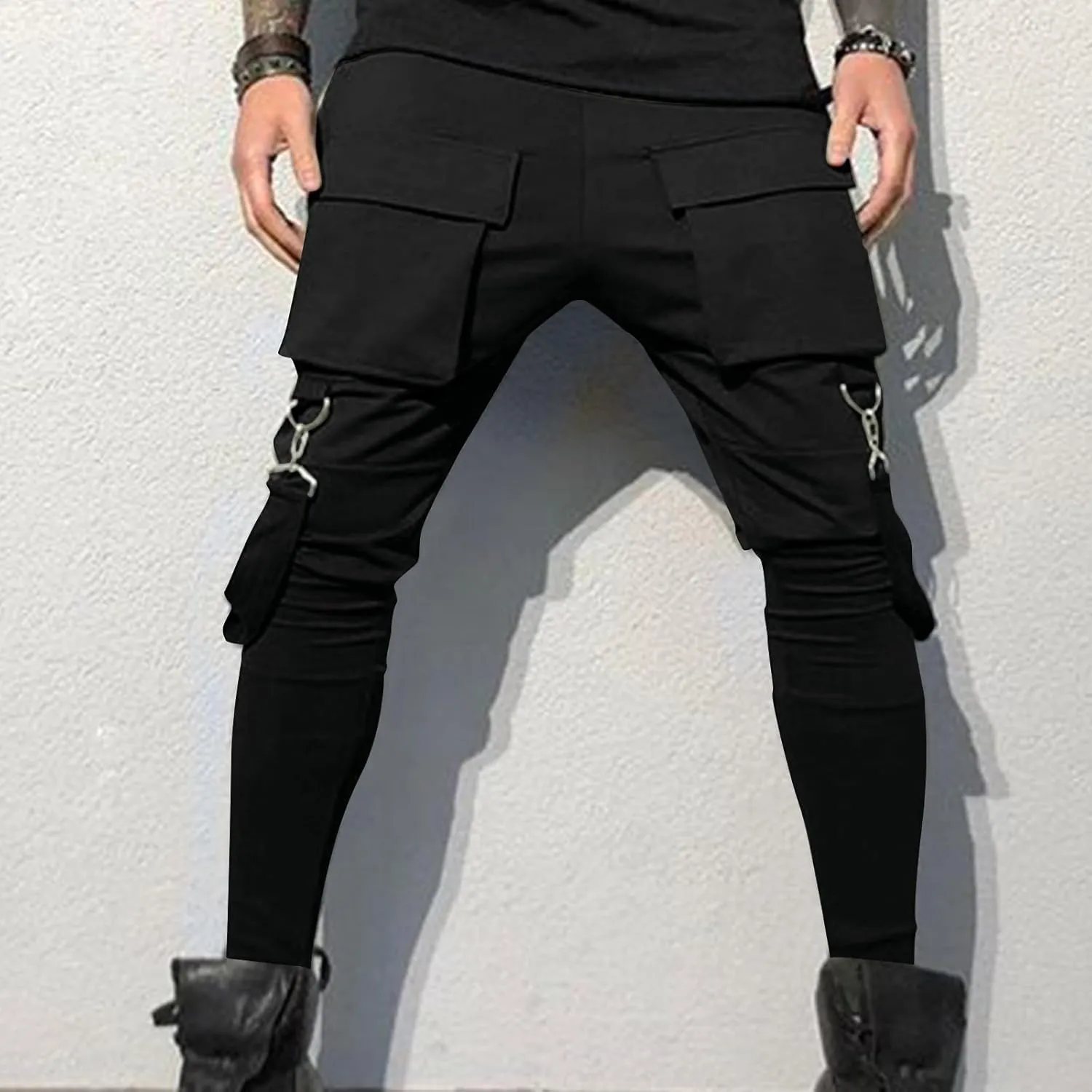 Men's Jogger Pants Techwear Hip Hop Pants Streetwear Tactical Track Pants Skinny Cyberpunk Futurism Jogger Pants