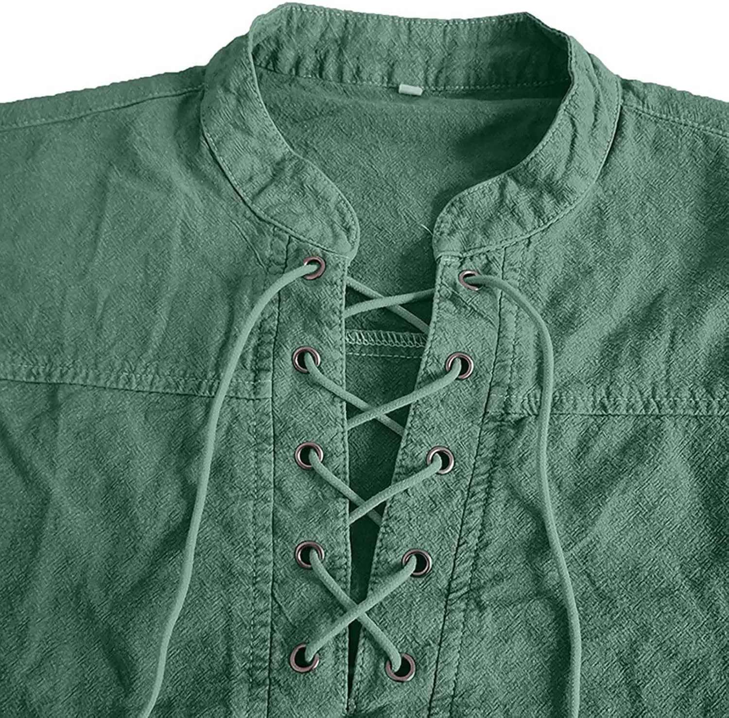 Mens Lace Up V Neck T Shirts Short Sleeve Renaissance Pirate Gothic Viking Steampunk Tops Medieval Summer Retro Shirt