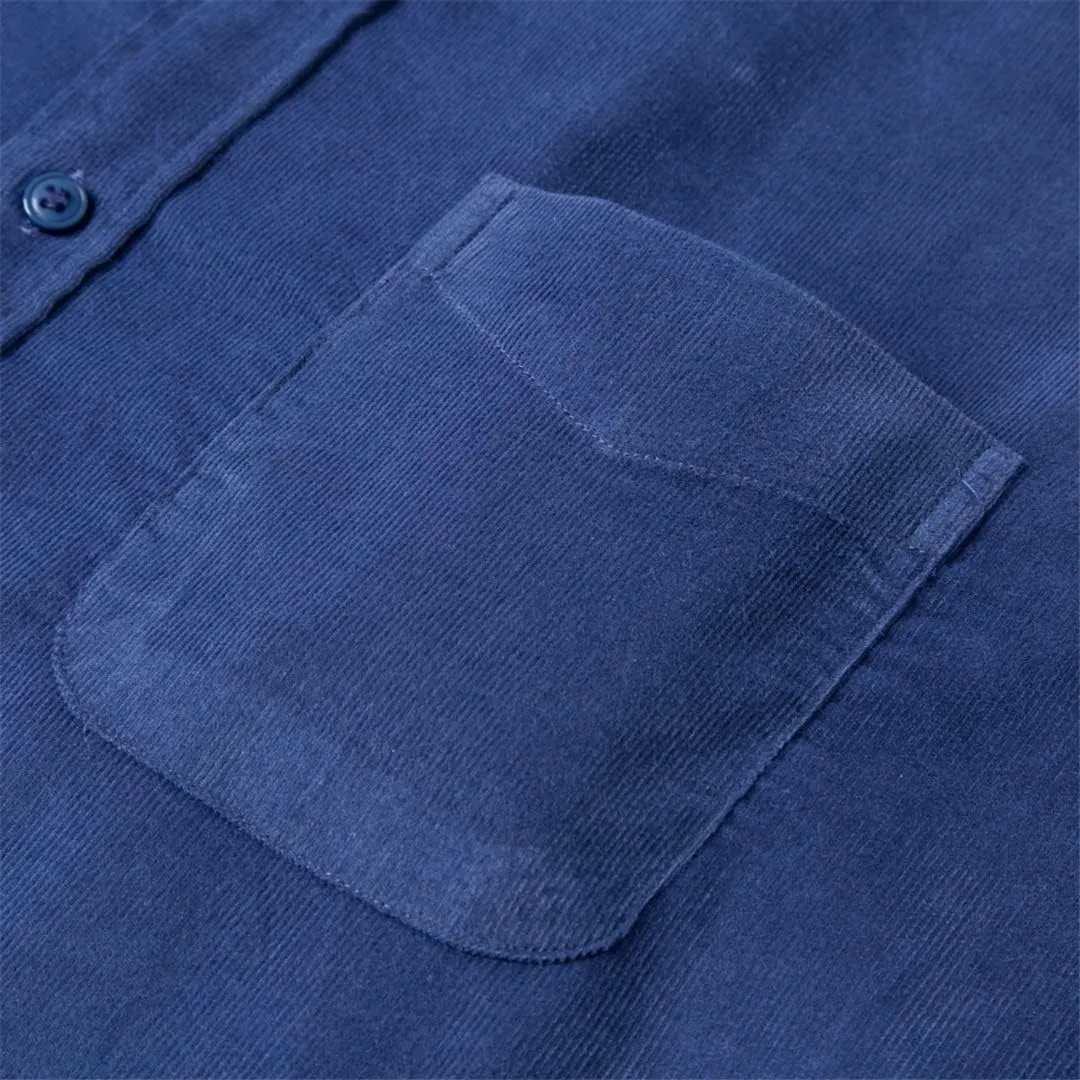 Men's Long Sleeve Corduroy Casual Shirts Man Standard-Fit Button-Down Work Casual Shirts