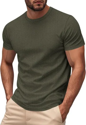 Men's Muscle T-Shirts Stretch Slim Short Sleeve Bodybuilding Gym Tees Thin Breathable Quick Dry Athletic Hipster Shirt