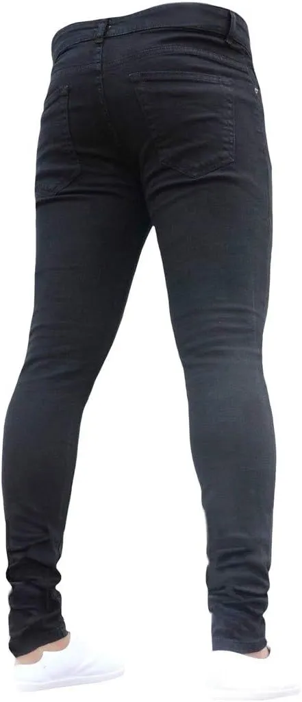 Men's Regular Fit Jeans Fit Ripped Trousers Slim Straight Men's Pants Washed Old Loose Fashion Casual Jeans Men Blue