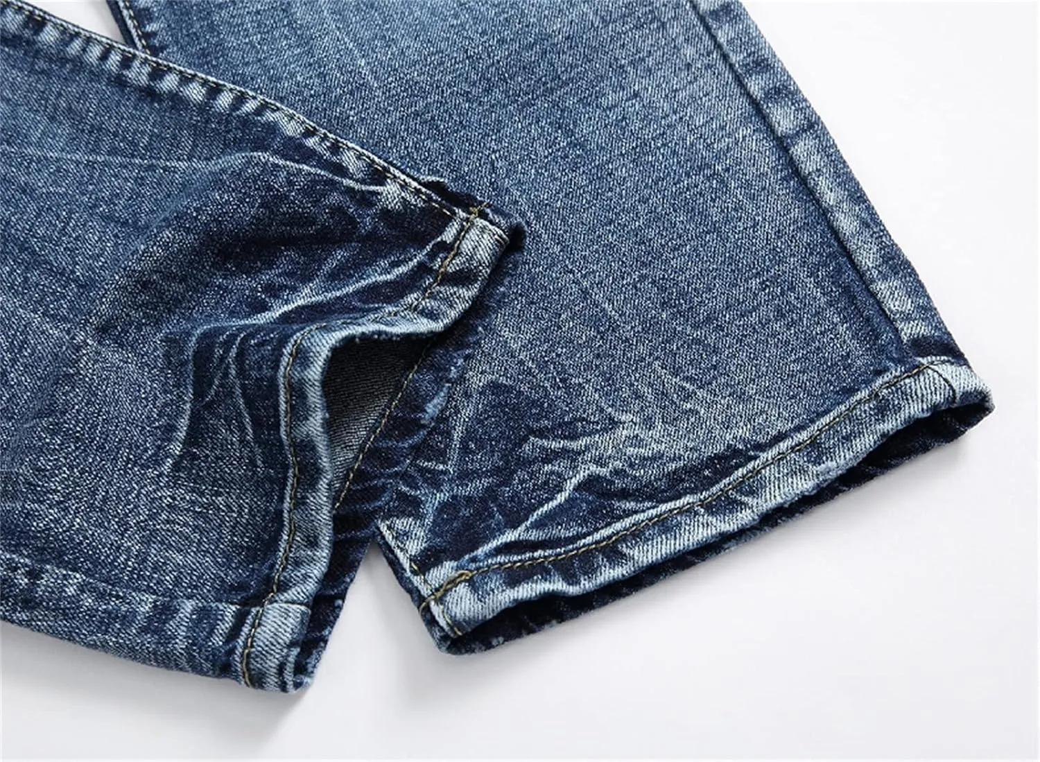 Men's Ripped Washed Slim Fit Jeans Straight Leg Hip Hop Denim Pants Vintage Distressed Skinny Jean Trousers