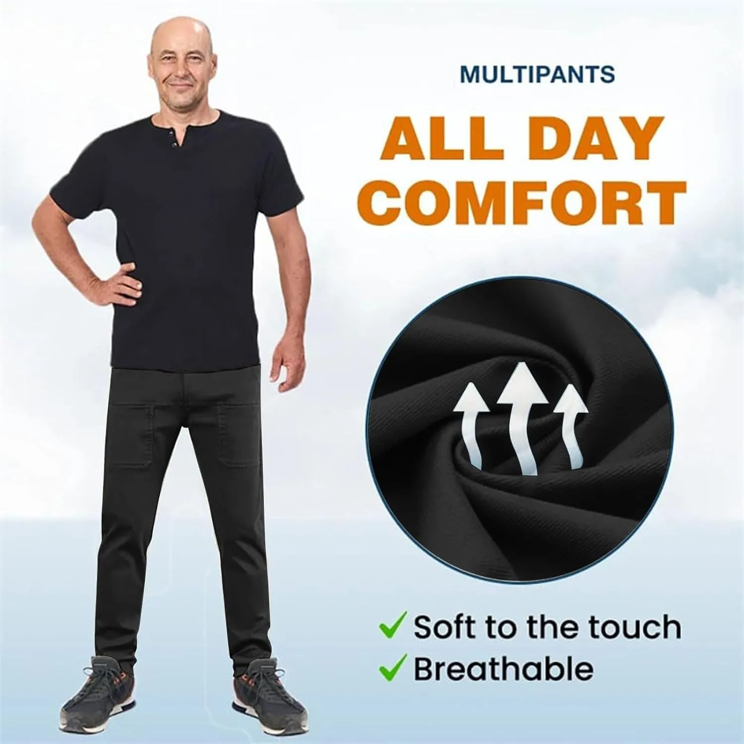 Men's Stretch Cargo Pants Lightweight Comfy Cargo Pants Multipants High Stretch Multi-Pocket Durable Cargo Pants