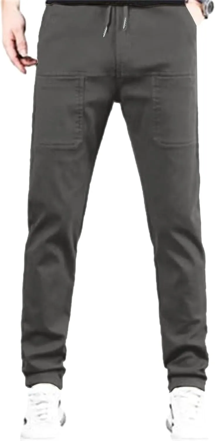 Men's Stretch Cargo Pants Lightweight Comfy Cargo Pants Multipants High Stretch Multi-Pocket Durable Cargo Pants