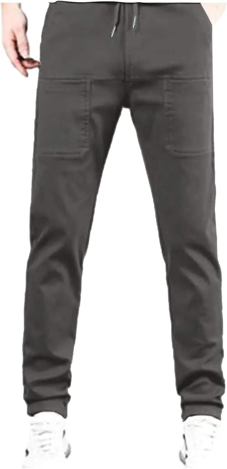 Men's Stretch Cargo Pants Lightweight Comfy Cargo Pants Multipants High Stretch Multi-Pocket Durable Cargo Pants