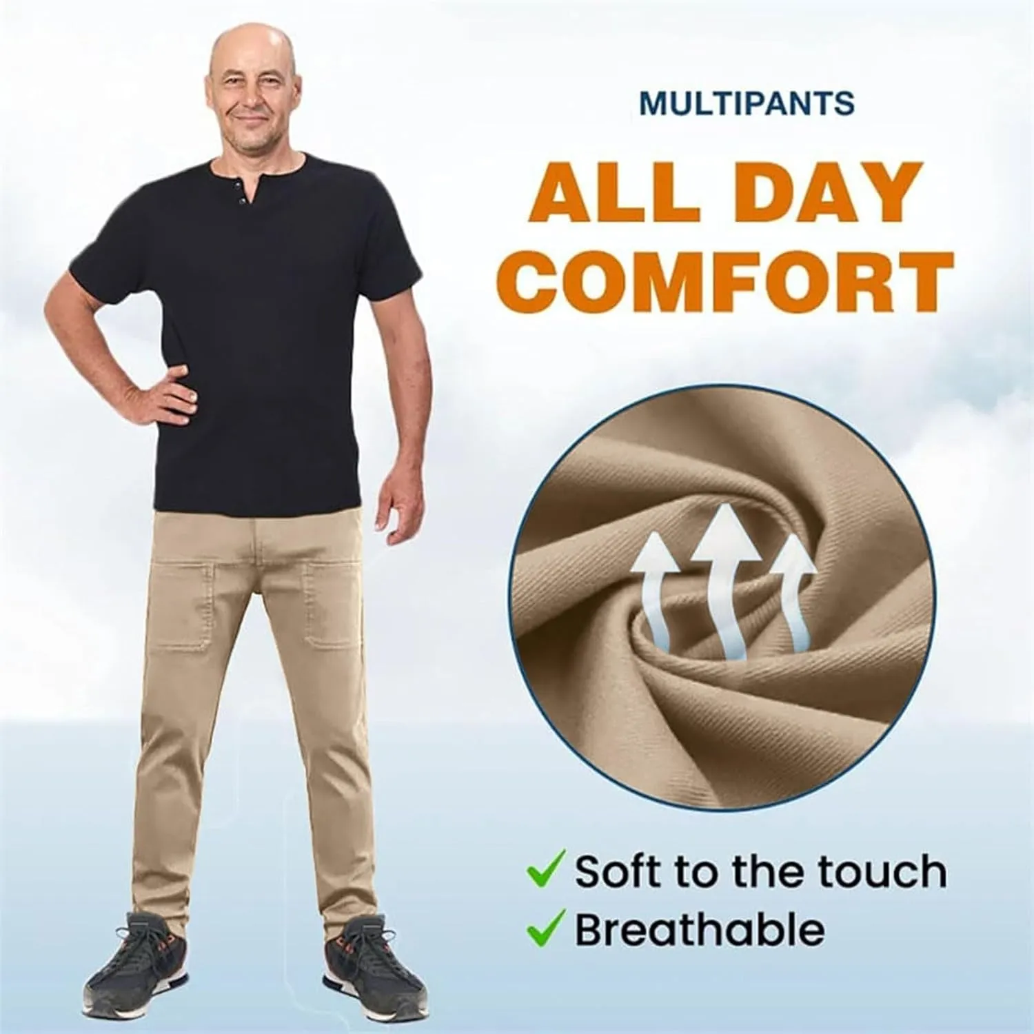 Men's Stretch Cargo Pants Lightweight Comfy Cargo Pants Multipants High Stretch Multi-Pocket Durable Cargo Pants